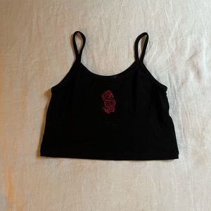 Black Brandy Melville Cropped Tank Top